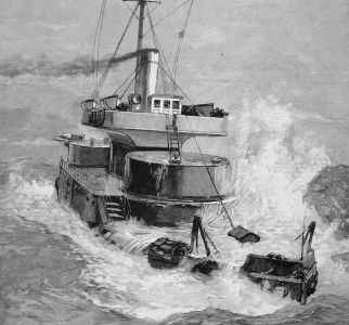 HMS Hecate crossing the North Sea.